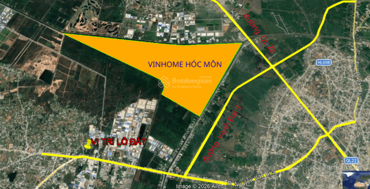 Bất động sản Hóc Môn 2026: Cơ hội mua nhà khu Tây Bắc TP.HCM 1 Bản đồ vị trí Vinhomes Hóc Môn mặt tiền Quốc lộ 22 Tây Bắc TP.HCM