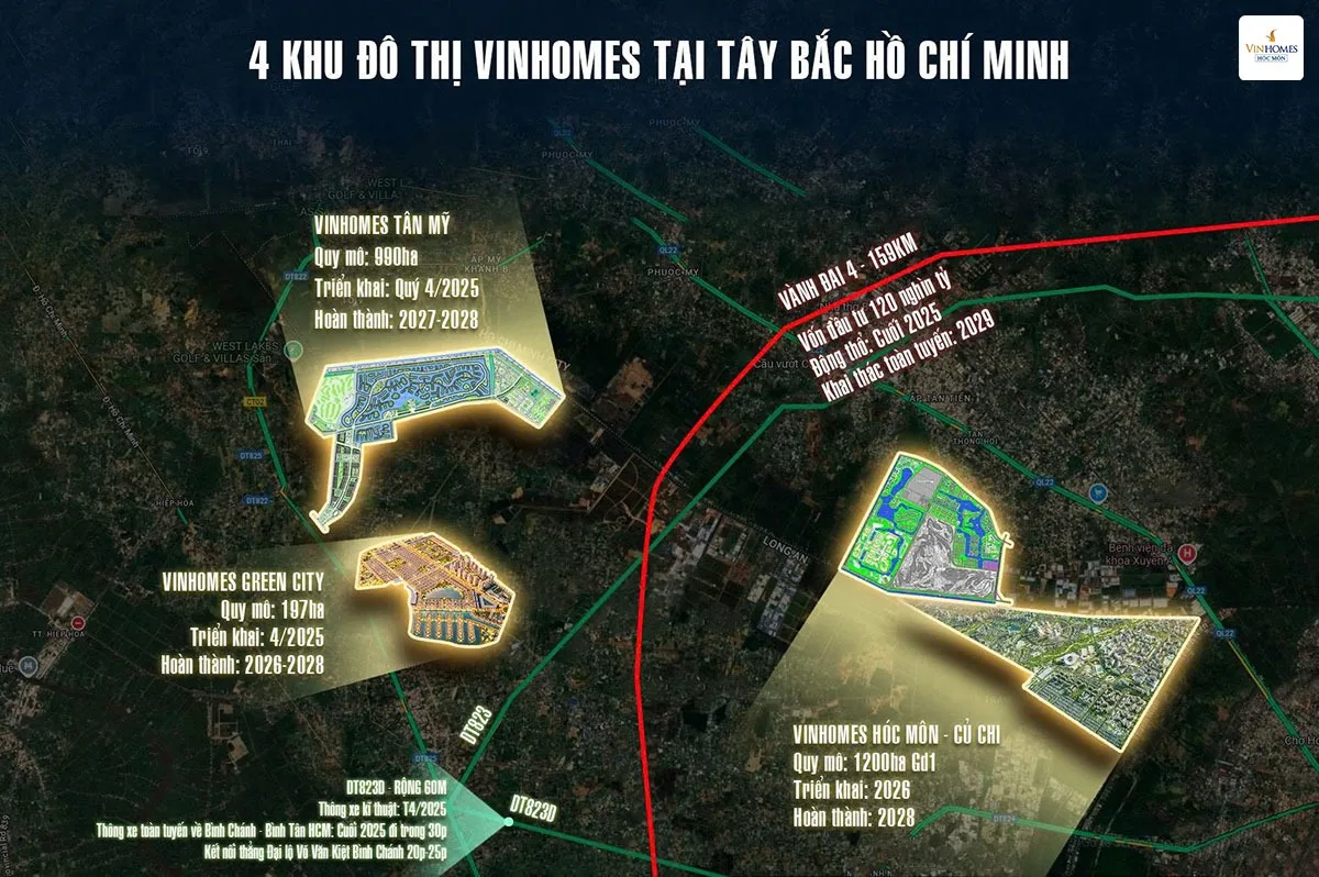 4 khu đô thị Vinhomes tại Tây Bắc TP.HCM