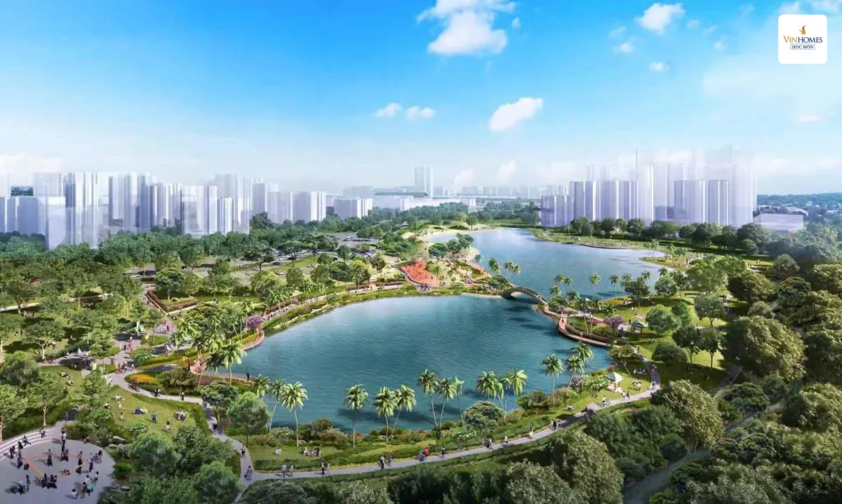 Hồ trung tâm và công viên Vinhomes Saigon Park Hóc Môn